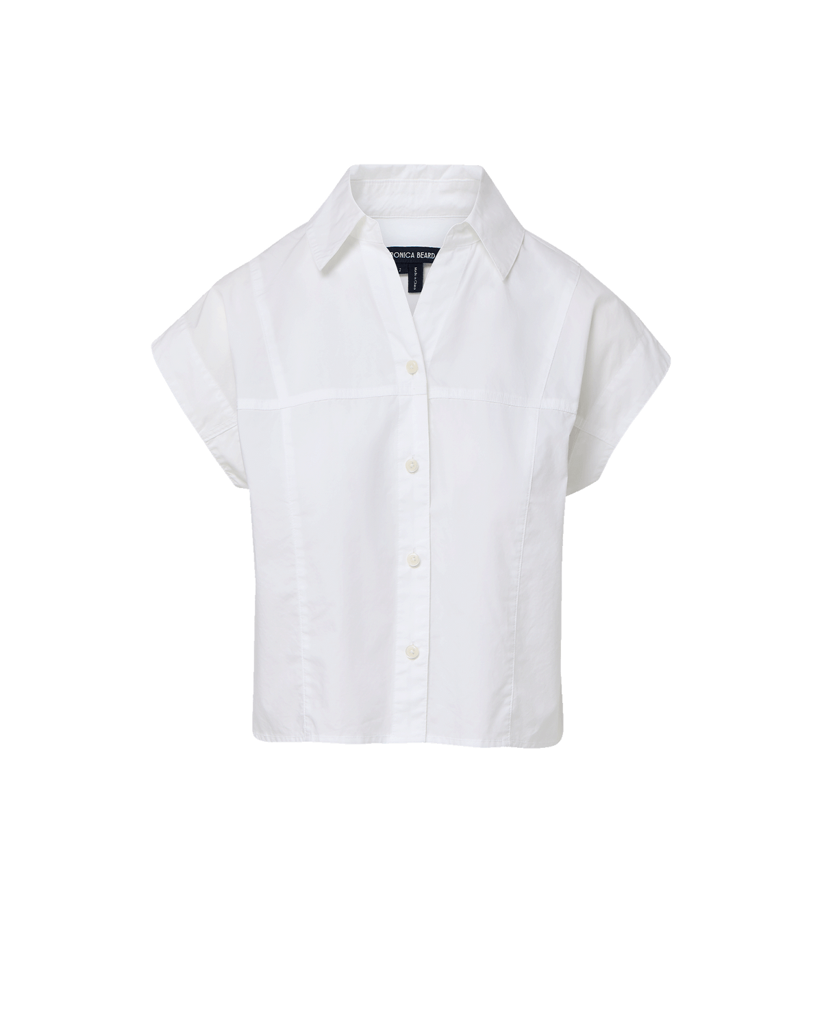 Veronica Beard | Nestor Cropped Button-Down Shirt in White White