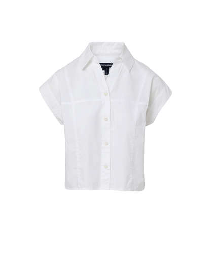 Veronica Beard | Nestor Cropped Button-Down Shirt in White White