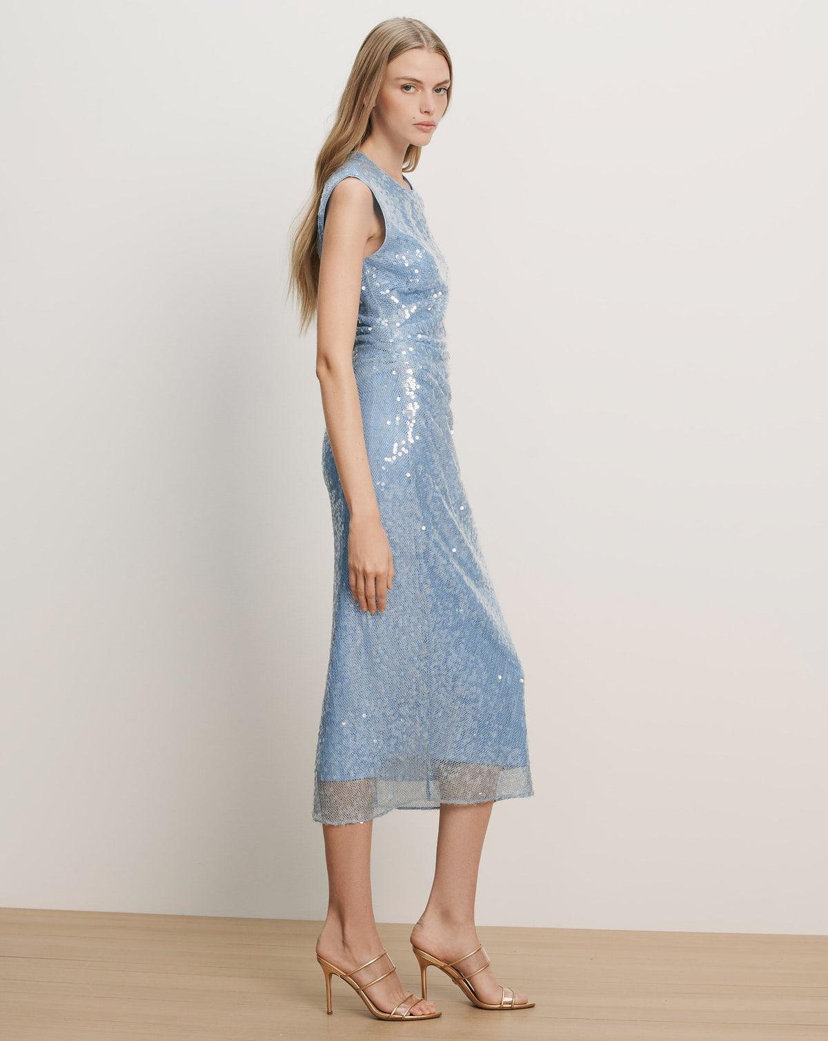 Veronica Beard | Kimberly Sequin Midi Dress in Blue Jay Blue Jay