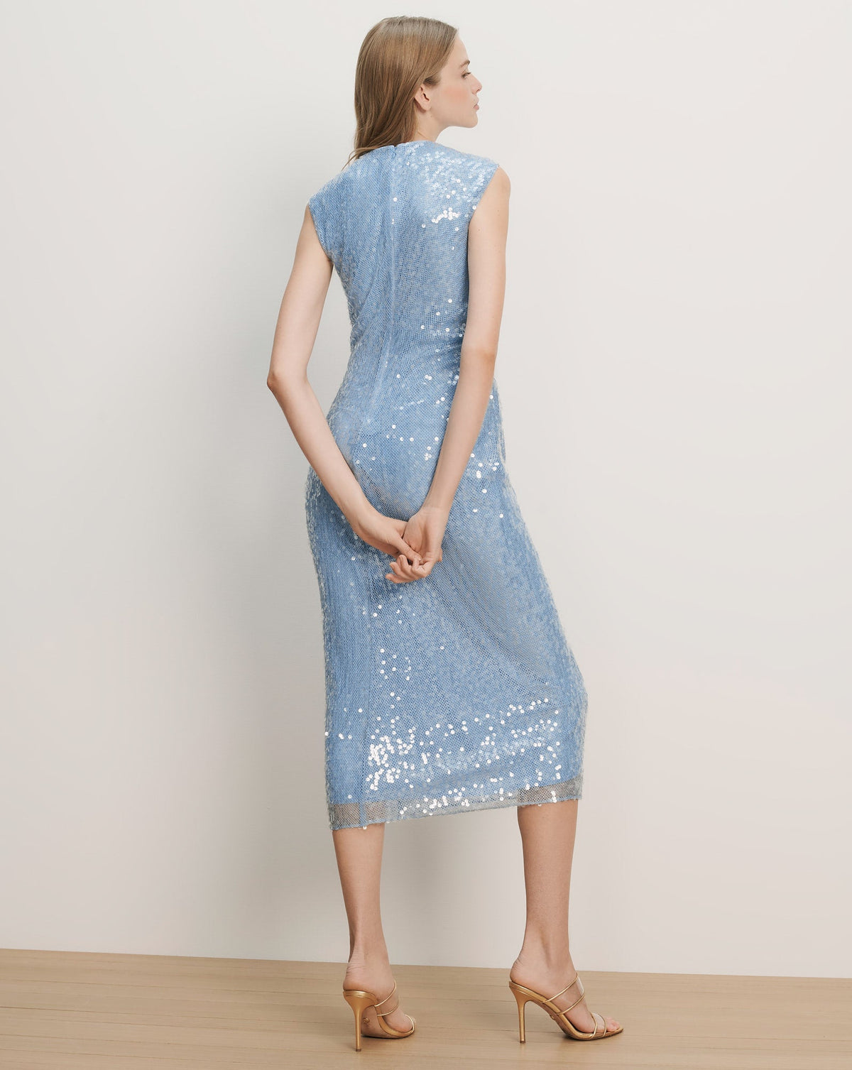 Veronica Beard | Kimberly Sequin Midi Dress in Blue Jay Blue Jay