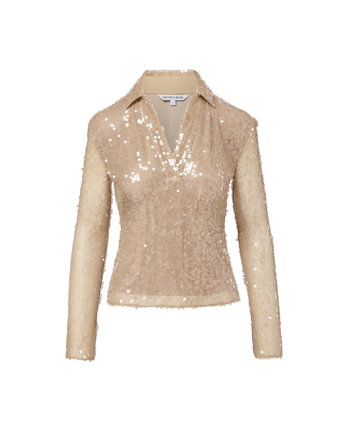 Veronica Beard | Meryl Sequin Blouse in Champagne Champagne