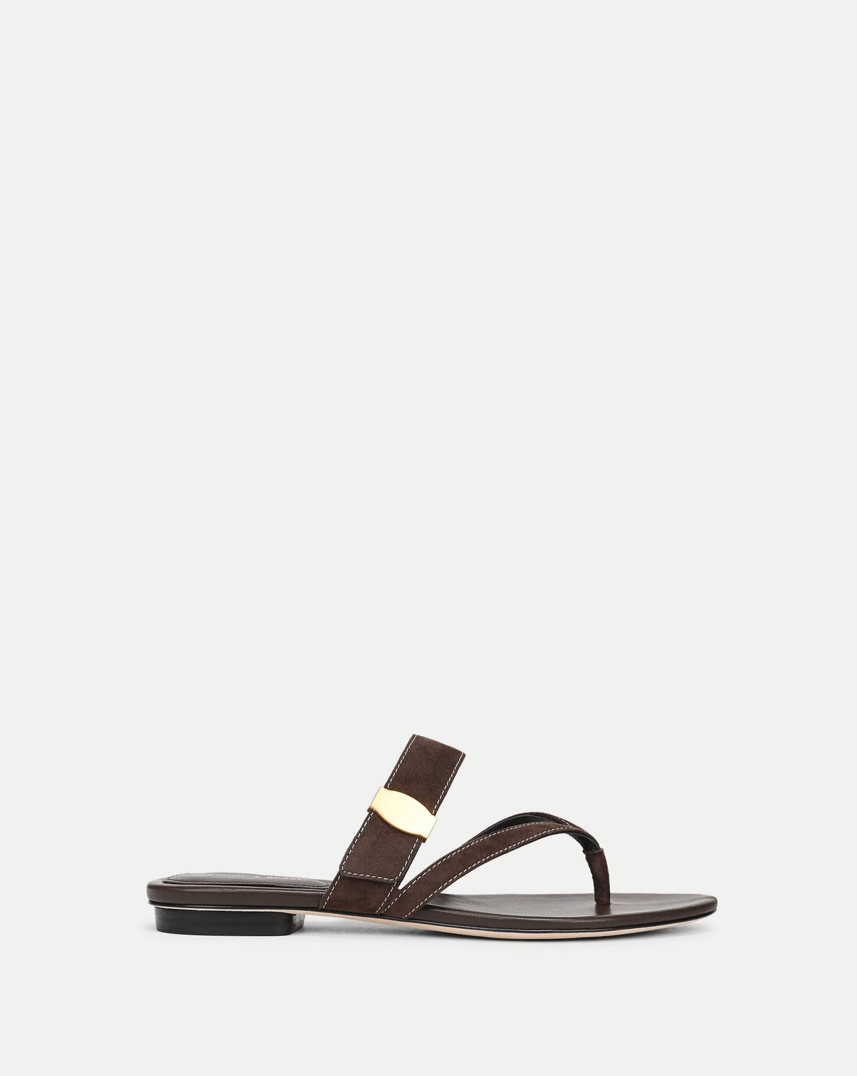 Veronica Beard | Salva Dash Flat Sandal in Brown Espresso Espresso