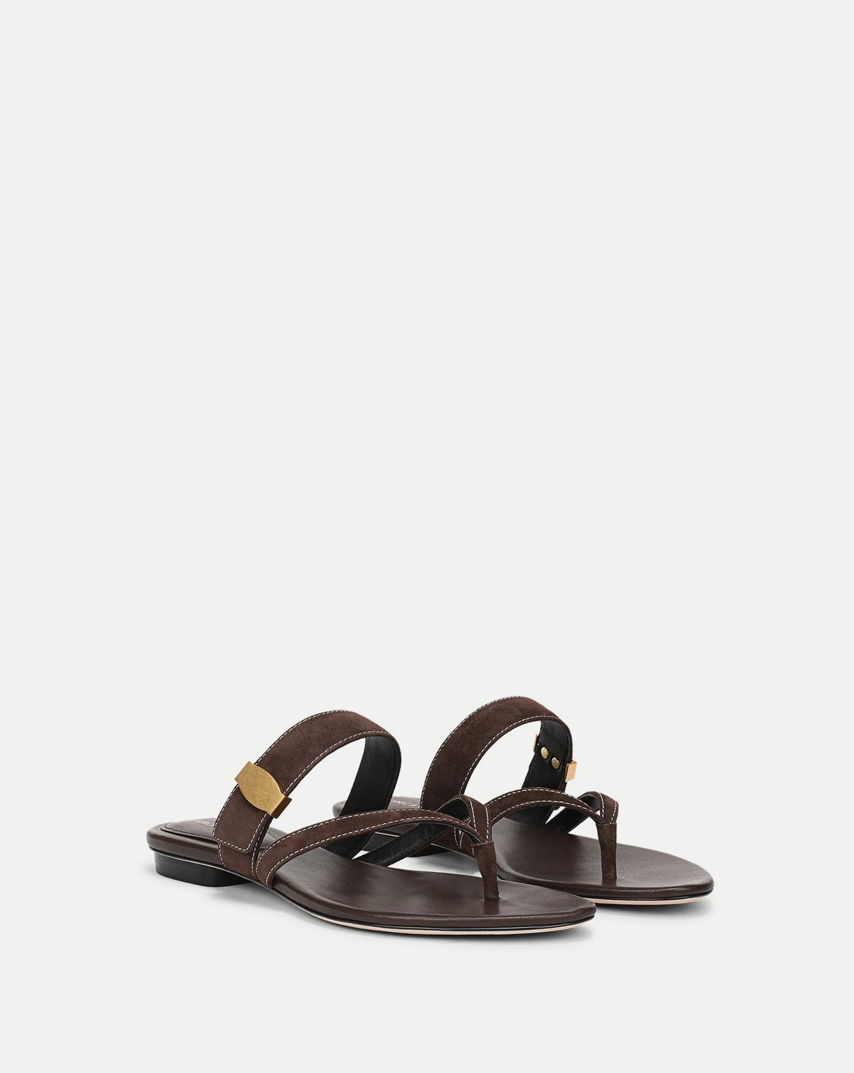 Veronica Beard | Salva Dash Flat Sandal in Brown Espresso Espresso