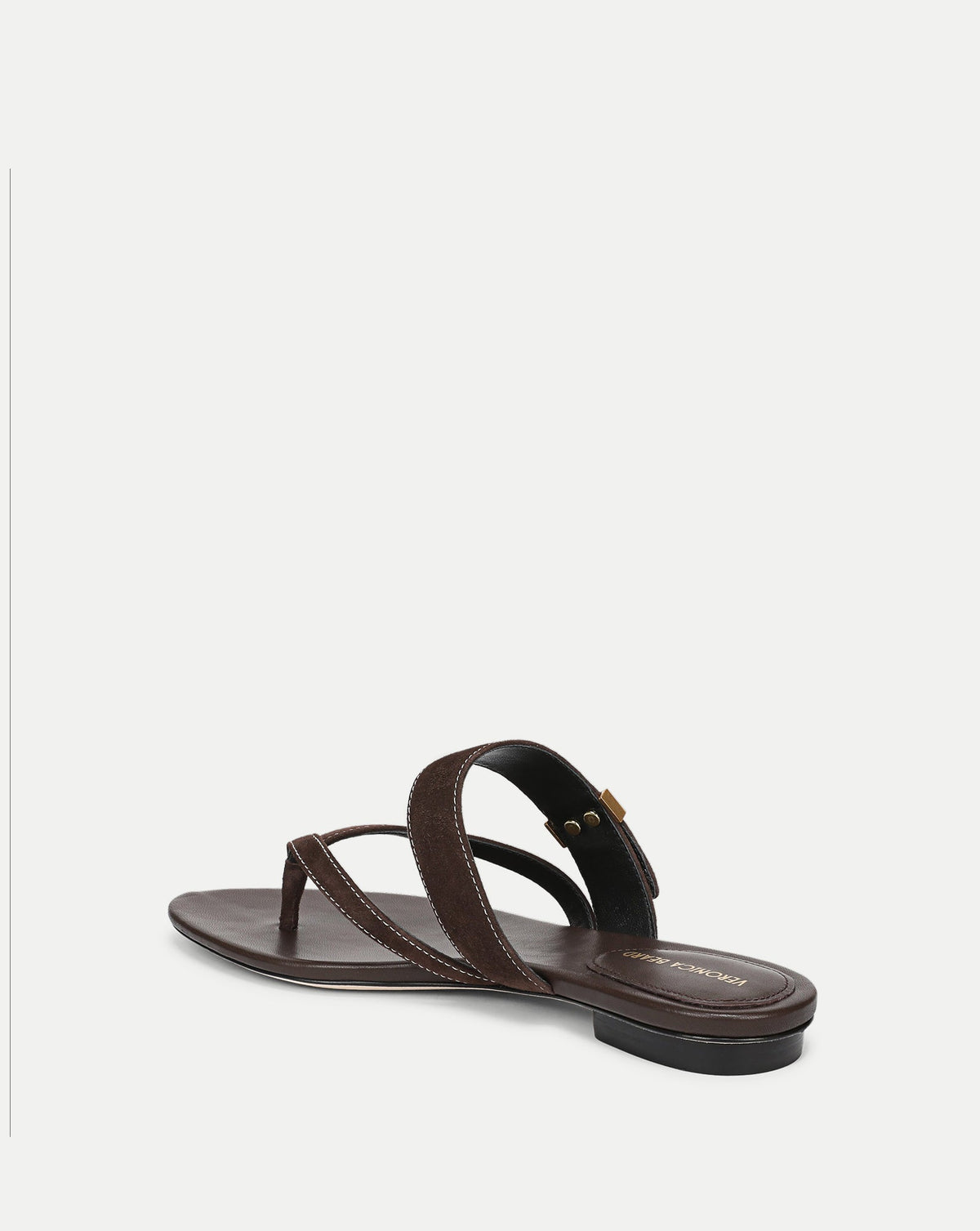 Veronica Beard | Salva Dash Flat Sandal in Brown Espresso Espresso