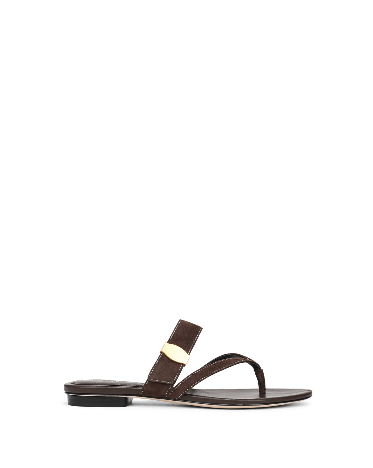 Veronica Beard | Salva Dash Flat Sandal in Brown Espresso Espresso
