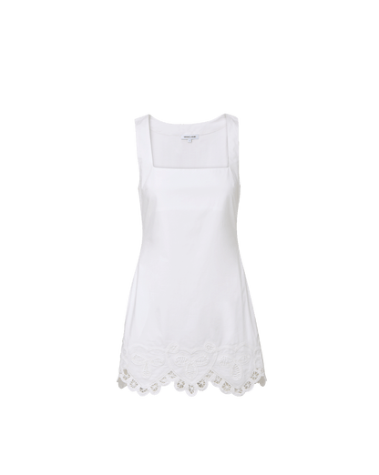 Veronica Beard | Shanice Lace-Trim Mini Dress in White White