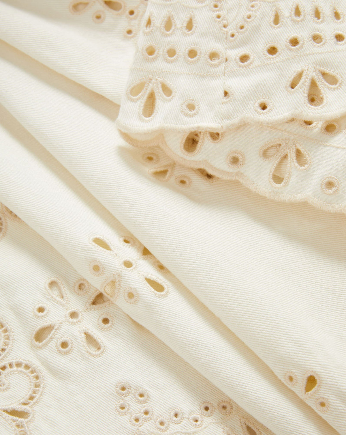 Veronica Beard | Komi High-Rise Eyelet Pant in Dove Dove White