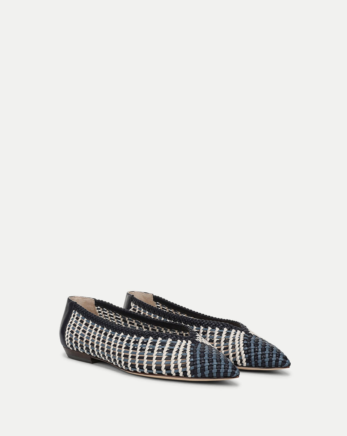 Veronica Beard | Bancroft Woven Leather Flat in Blue Multi Blue Multi