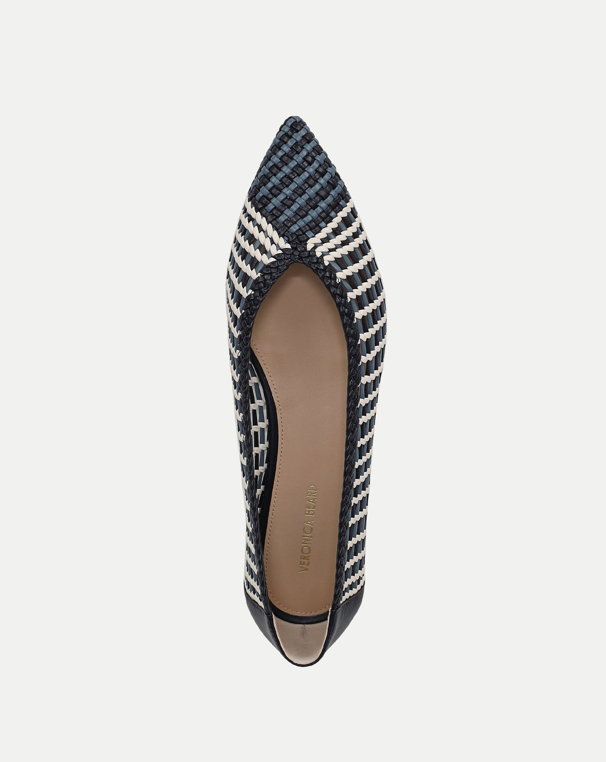 Veronica Beard | Bancroft Woven Leather Flat in Blue Multi Blue Multi