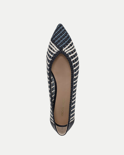 Veronica Beard | Bancroft Woven Leather Flat in Blue Multi Blue Multi