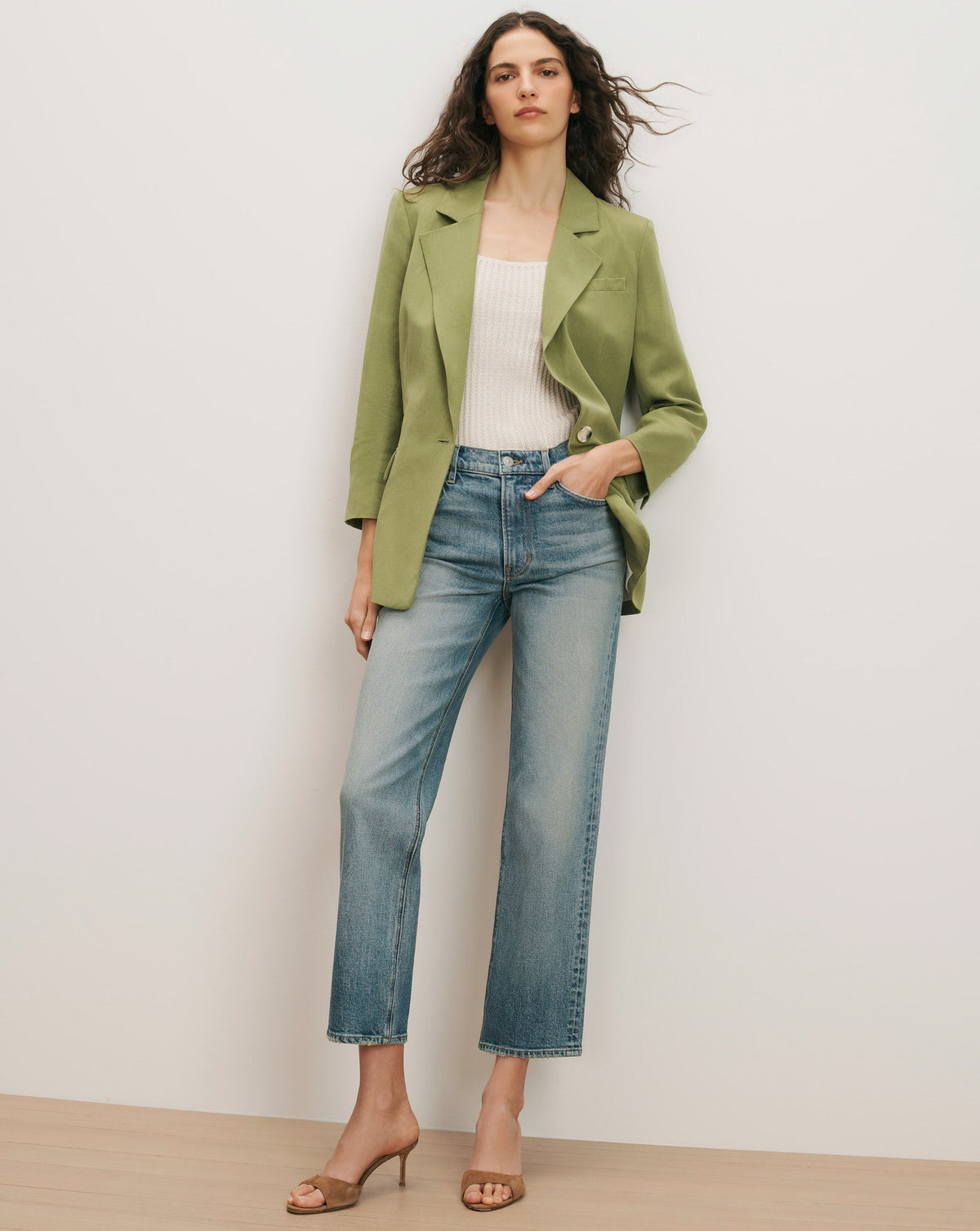 Veronica Beard | McGowan Single-Breasted Dickey Jacket in Cactus Cactus