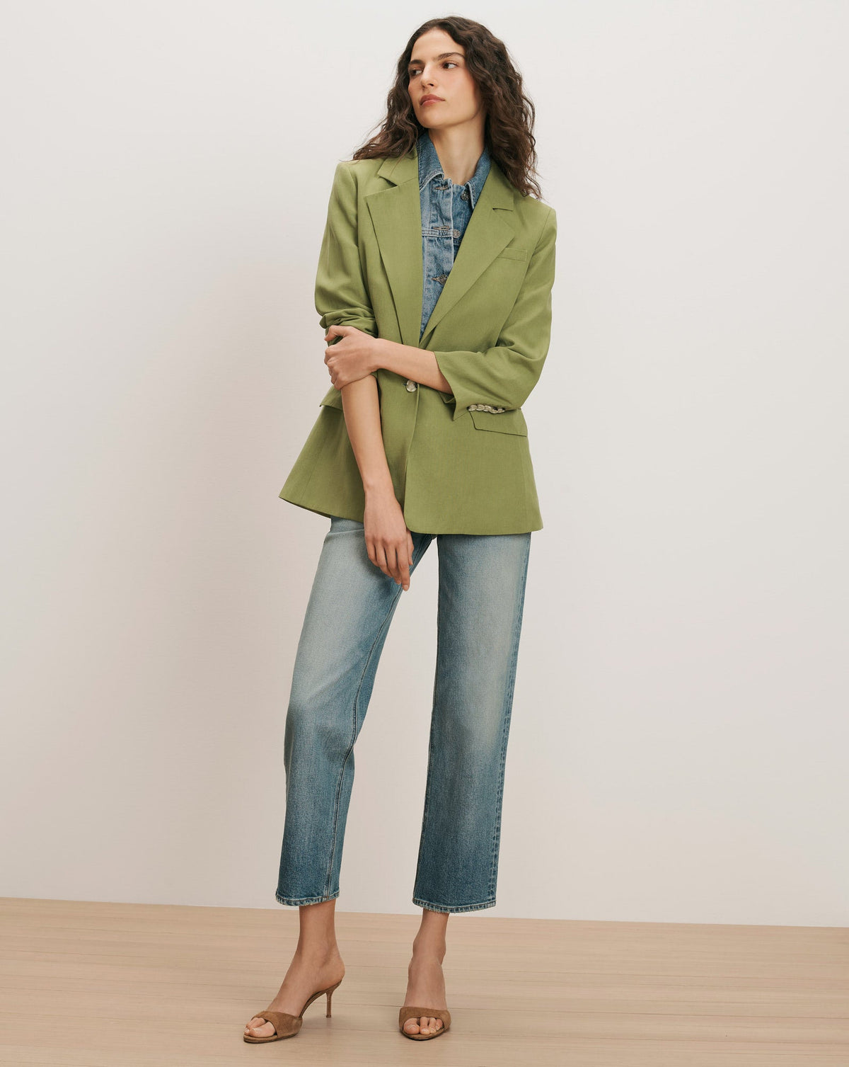 Veronica Beard | McGowan Single-Breasted Dickey Jacket in Cactus Cactus