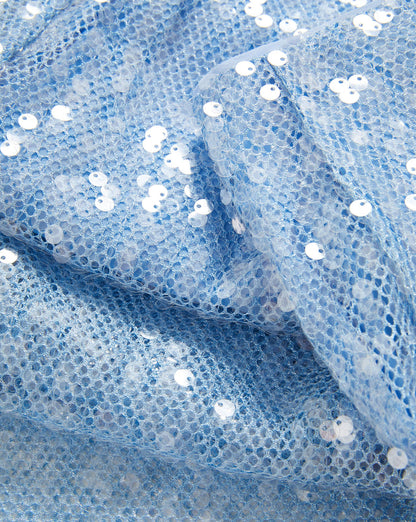 Veronica Beard | Allora Sheer Sequin Midi Skirt in Blue Jay Blue Jay