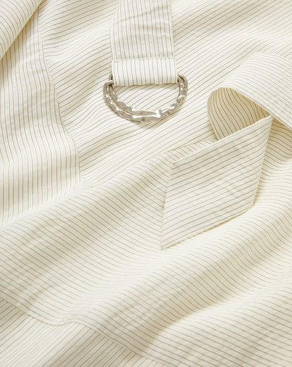 Veronica Beard | Seneca Bishop-Sleeve Midi Dress in Dove White Dove White