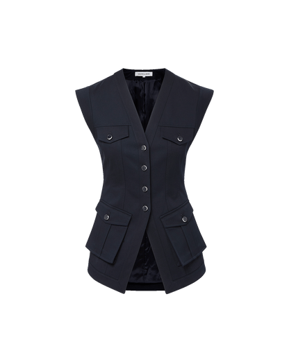 Veronica Beard | Pendle Tailored Vest in Navy Navy