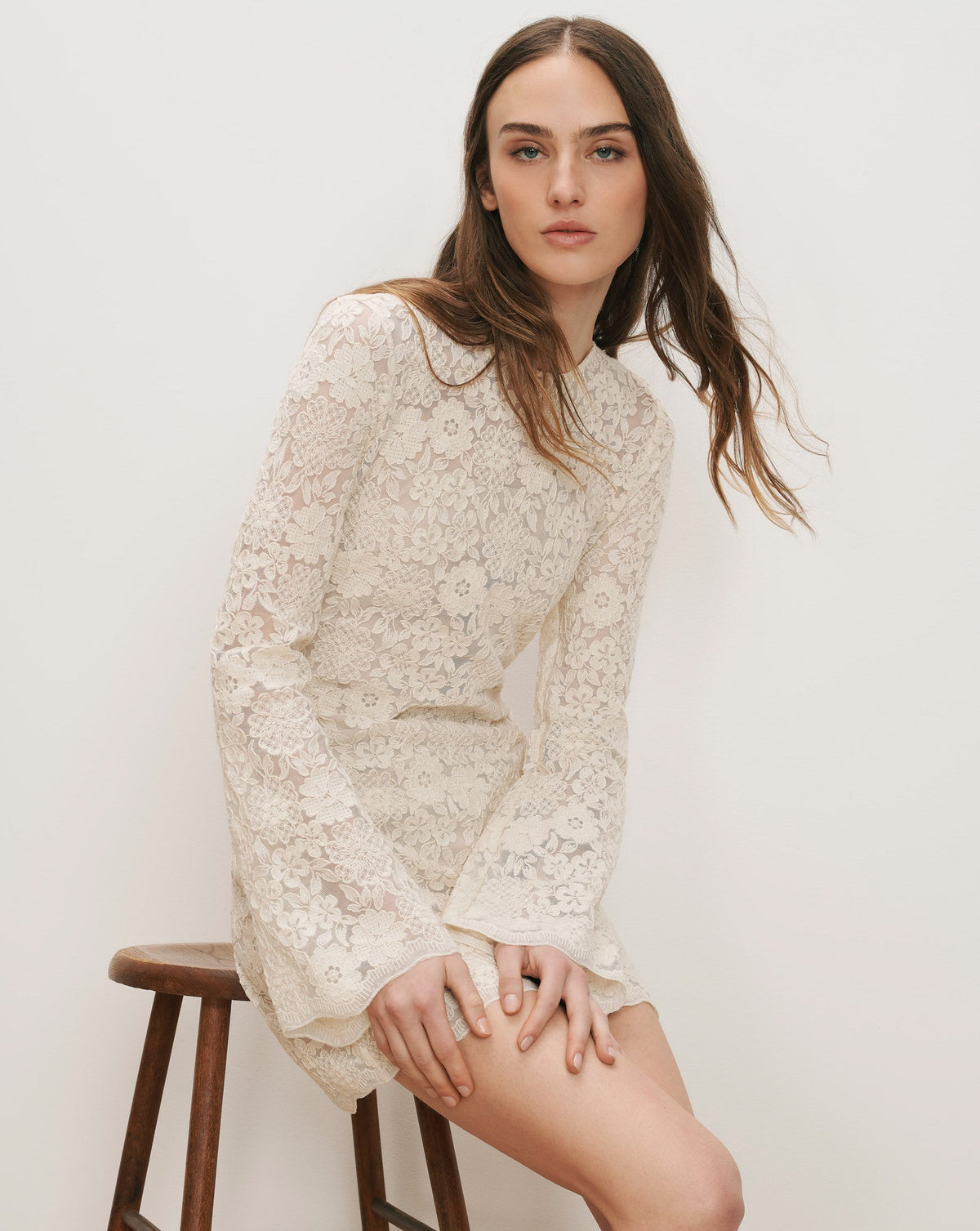 Veronica Beard | Teresia Lace Mini Dress in Dove Dove White