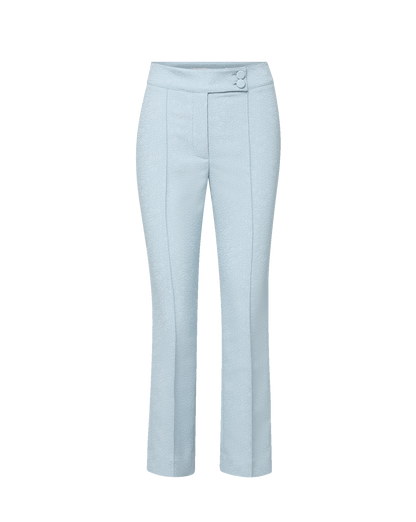 Veronica Beard | Dell Jacquard Slim-Leg Pant in Blue Stream Blue Stream