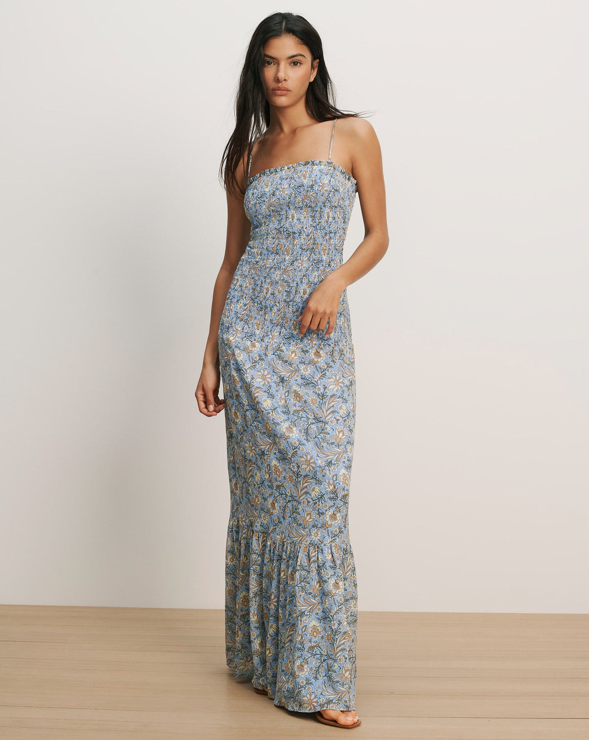 Veronica Beard | Clem Floral Maxi Dress in Blue Jay Multi Blue Jay Multi