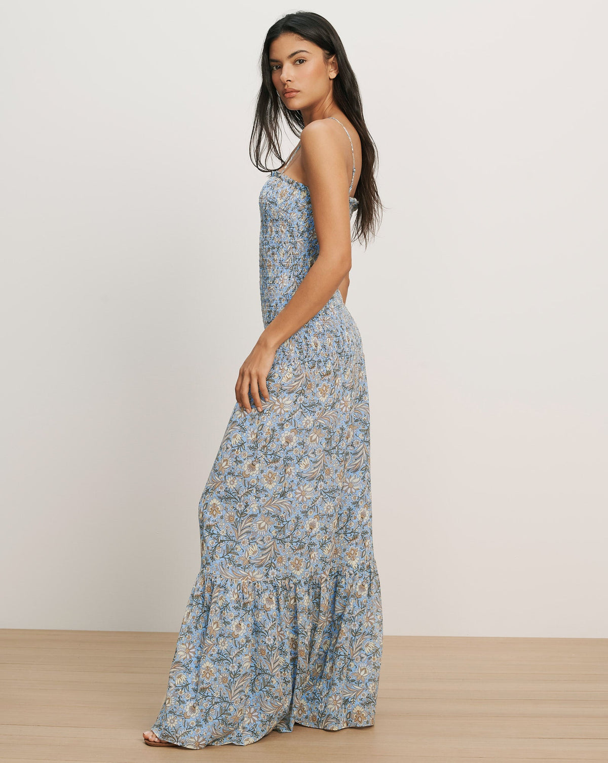Veronica Beard | Clem Floral Maxi Dress in Blue Jay Multi Blue Jay Multi