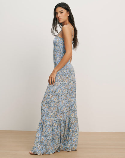 Veronica Beard | Clem Floral Maxi Dress in Blue Jay Multi Blue Jay Multi