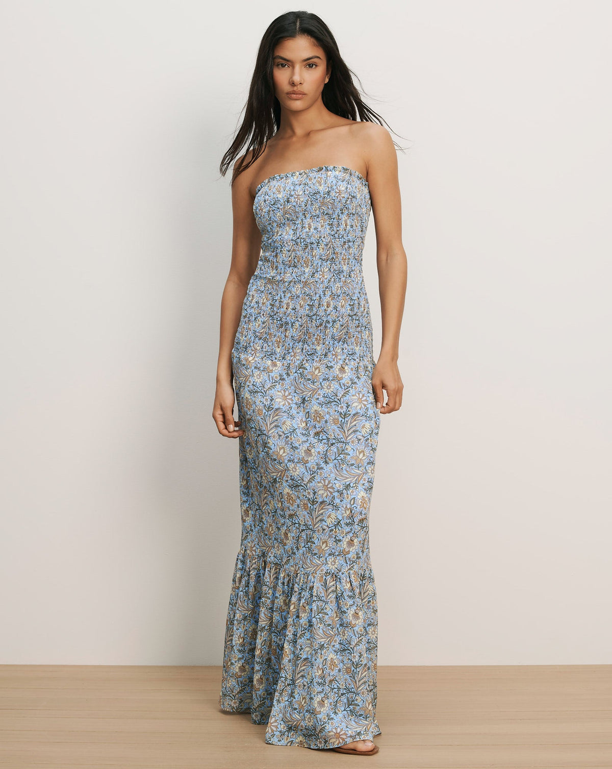 Veronica Beard | Clem Floral Maxi Dress in Blue Jay Multi Blue Jay Multi