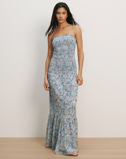 Veronica Beard | Clem Floral Maxi Dress in Blue Jay Multi Blue Jay Multi