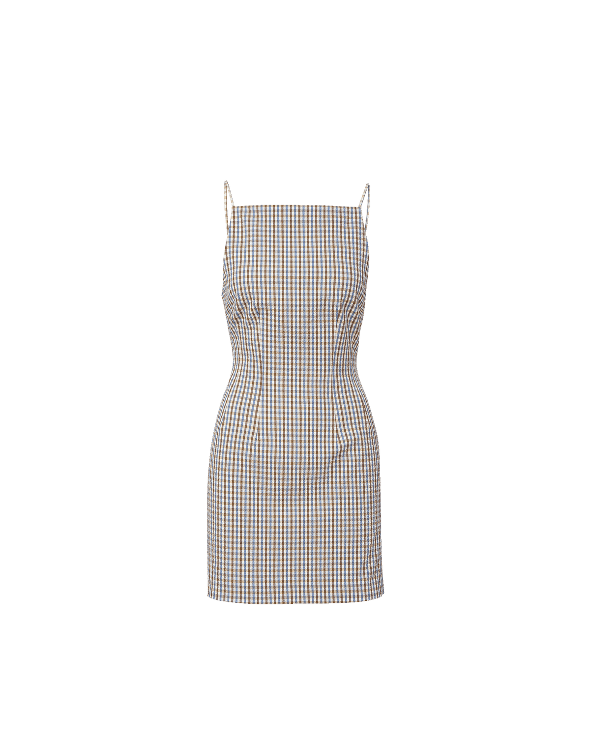 Veronica Beard | Chester Gingham Mini Dress in Acorn Multi Acorn Multi