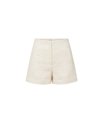 Veronica Beard | Jazmin Tweed Short in Ecru Ecru