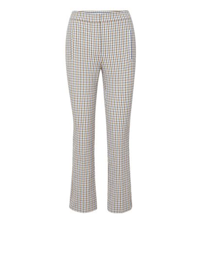 Veronica Beard | Arte Kick-Flare Pant in Blue & Brown Gingham Acorn Multi Acorn Multi