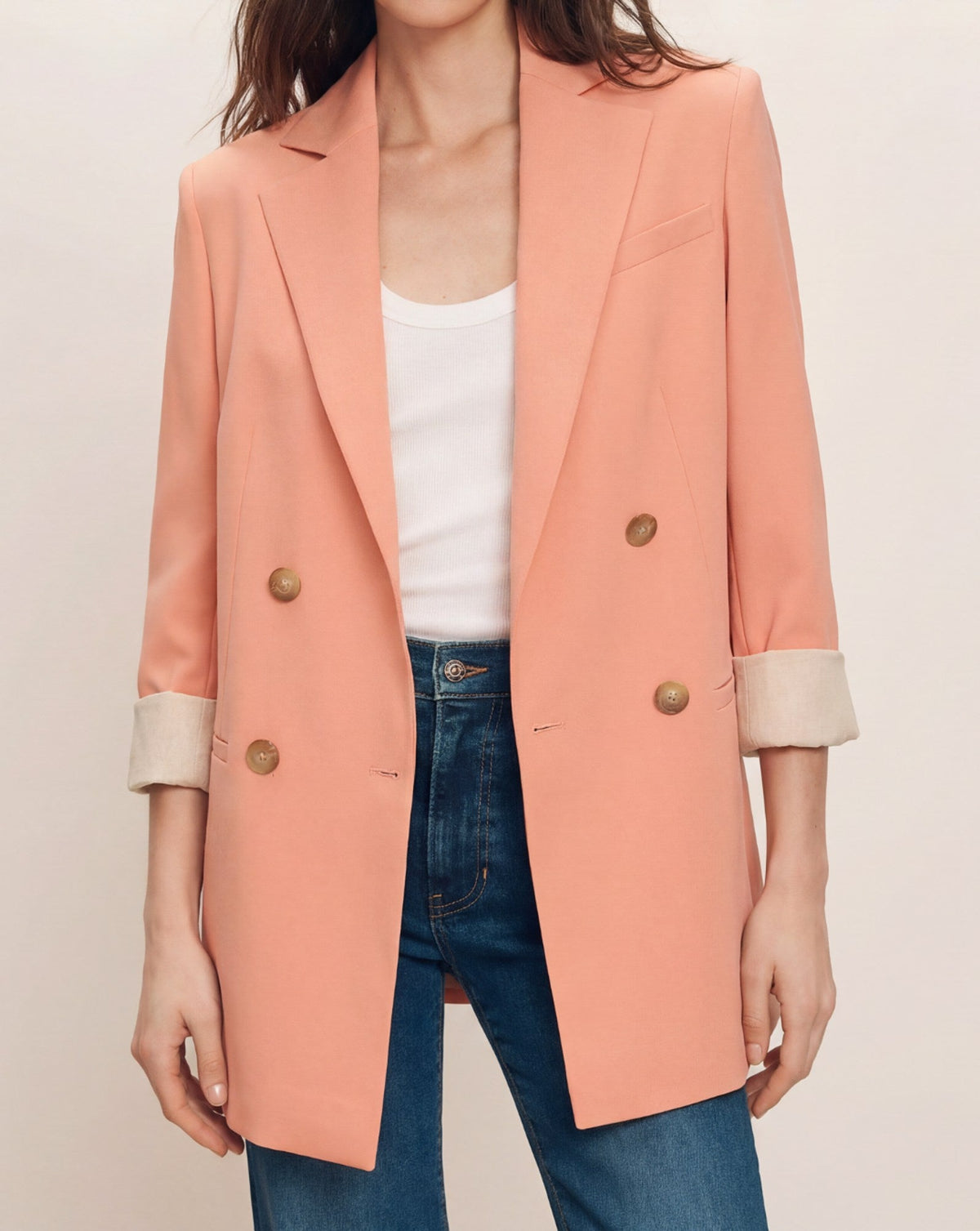 Veronica Beard | Fairchild Dickey Jacket in Coral Muted Clay Muted Clay