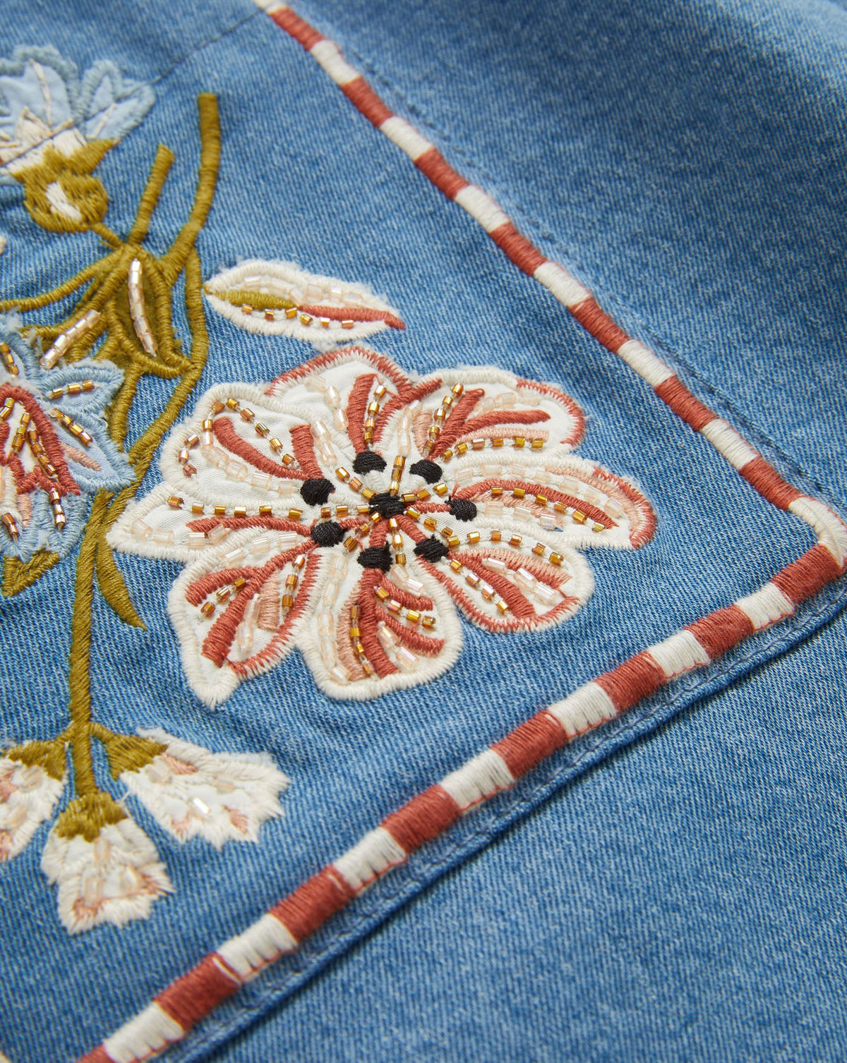 Veronica Beard | Pallas Floral Embroidered Mini Skirt in Blue Sea Glare Sea Glare