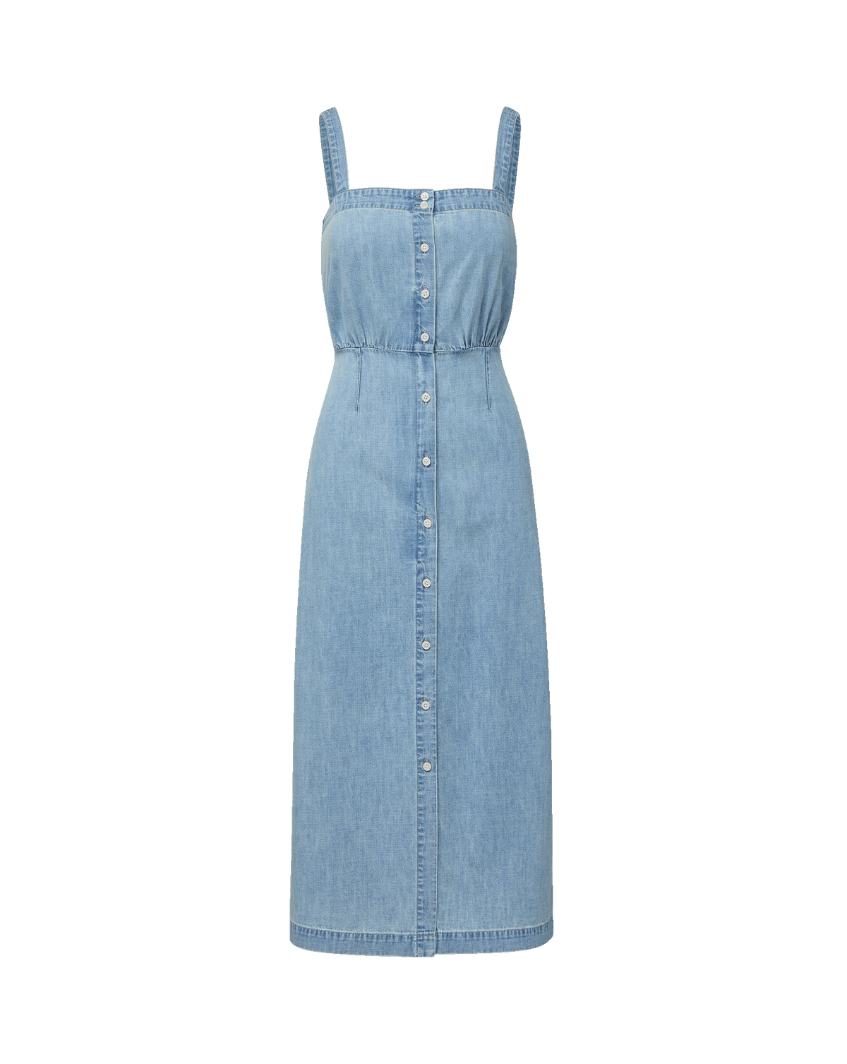 Veronica Beard | Delondra Denim Midi Dress in Light Wash Big Splash Big Splash