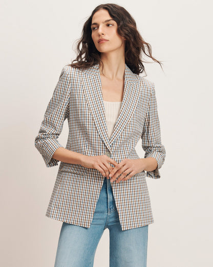 Veronica Beard | Clayton Gingham Dickey Jacket in Acorn Multi Acorn Multi