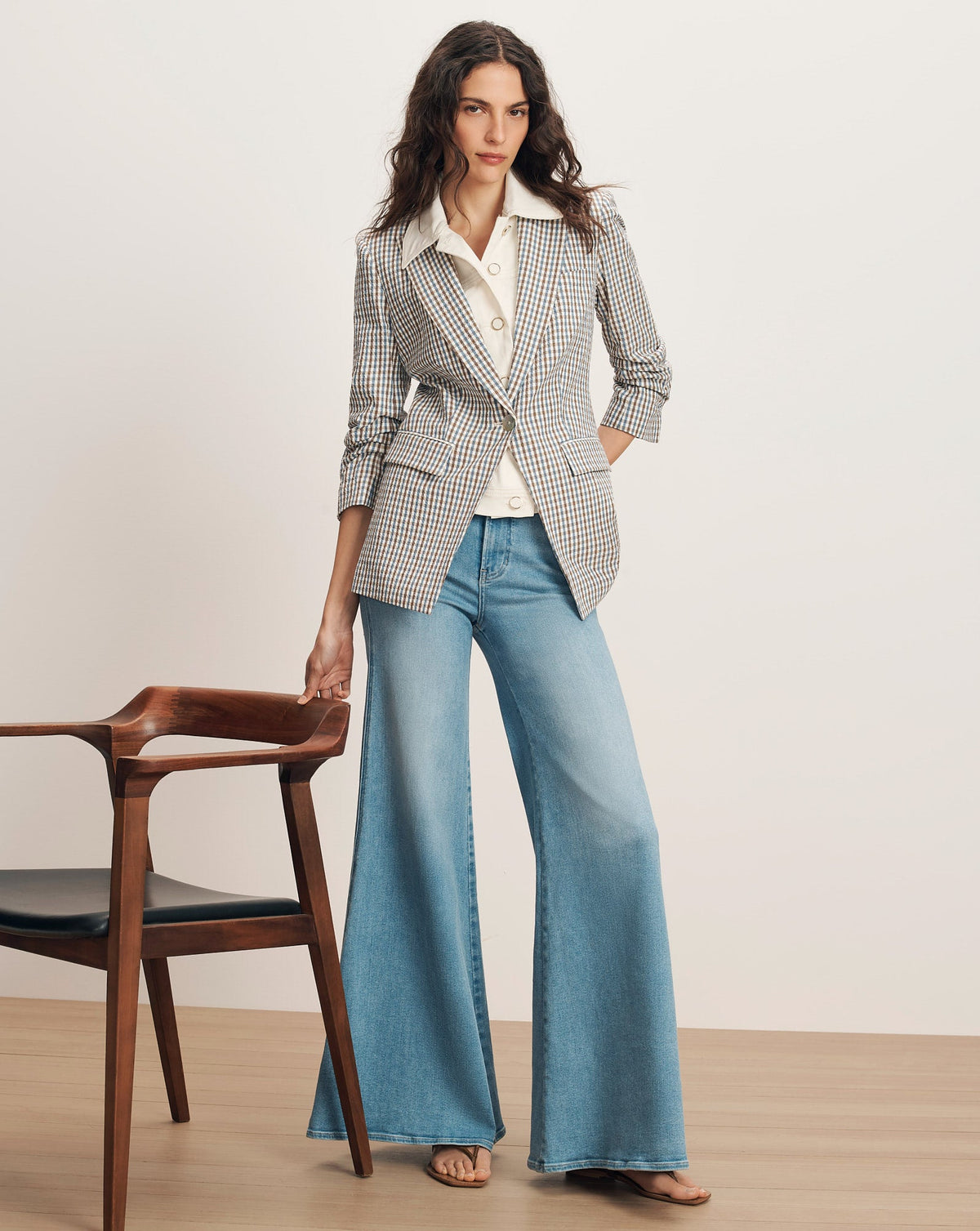 Veronica Beard | Clayton Gingham Dickey Jacket in Acorn Multi Acorn Multi