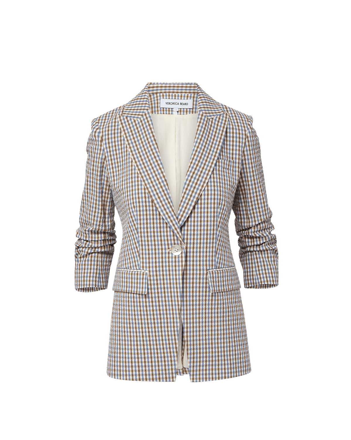 Veronica Beard | Clayton Gingham Dickey Jacket in Acorn Multi Acorn Multi