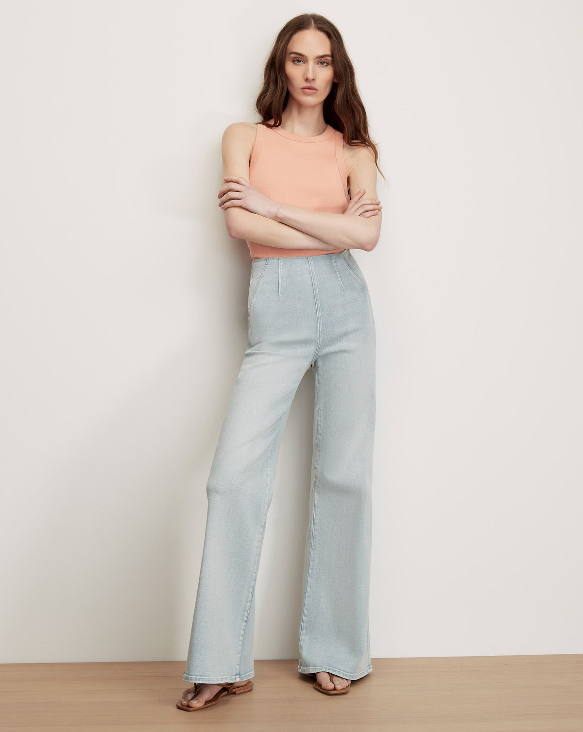 Veronica Beard | Joplin Off-Duty Flare Jean in Light Blue Pale Stone Pale Stone