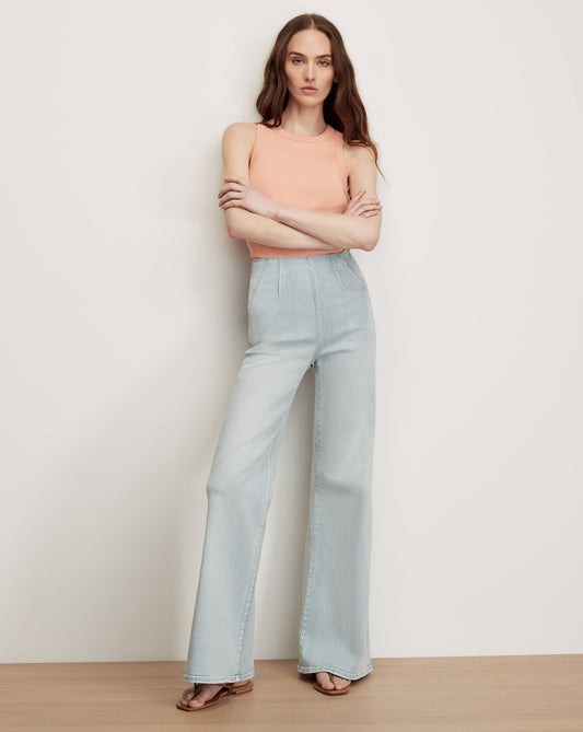 Veronica Beard | Joplin Off-Duty Flare Jean in Light Blue Pale Stone Pale Stone