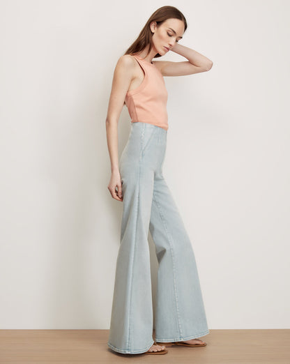 Veronica Beard | Joplin Off-Duty Flare Jean in Light Blue Pale Stone Pale Stone