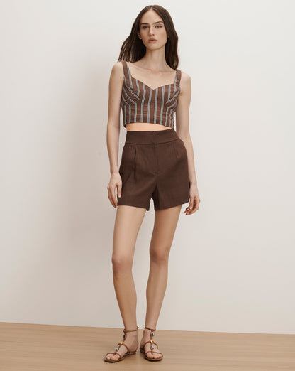 Veronica Beard | Vonette Cropped Tank Top in Dark Mocha Dark Mocha