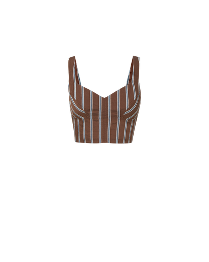 Veronica Beard | Vonette Cropped Tank Top in Dark Mocha Dark Mocha