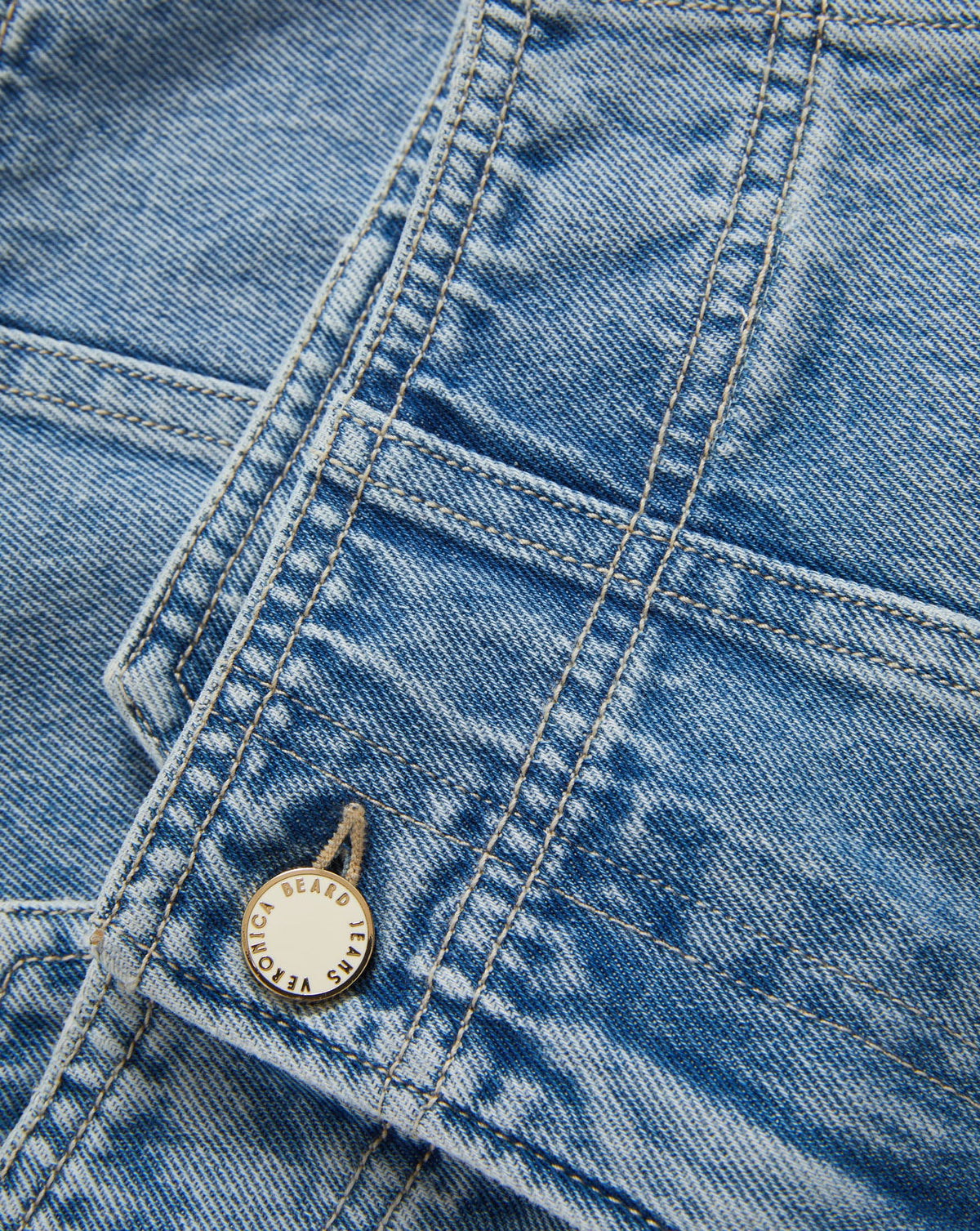 Veronica Beard | Marquita Denim Mini Skirt in Medium Wash Silver Dust Silver Dust
