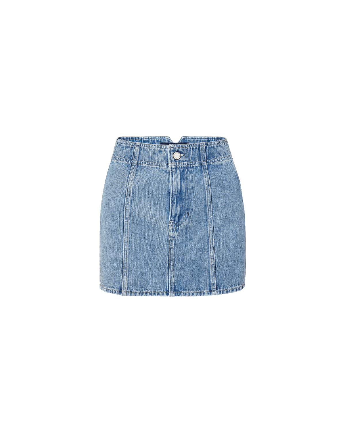 Veronica Beard | Marquita Denim Mini Skirt in Medium Wash Silver Dust Silver Dust