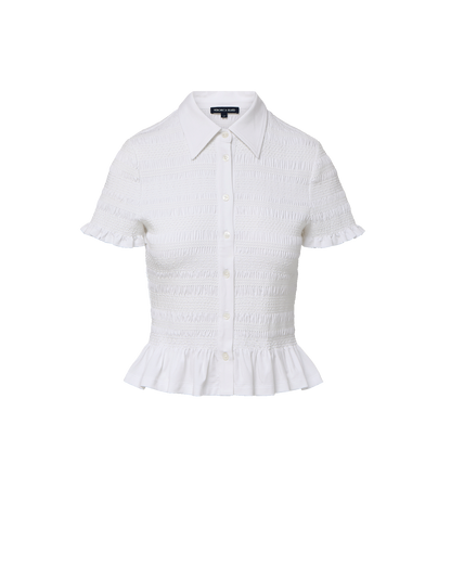 Veronica Beard | Ellisandra Smocked Top in White White