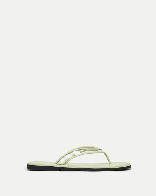 Veronica Beard | Clea Jelly Flip-Flop Sandal in Clear & Light Green Pistachio Clear/Light Pistachio