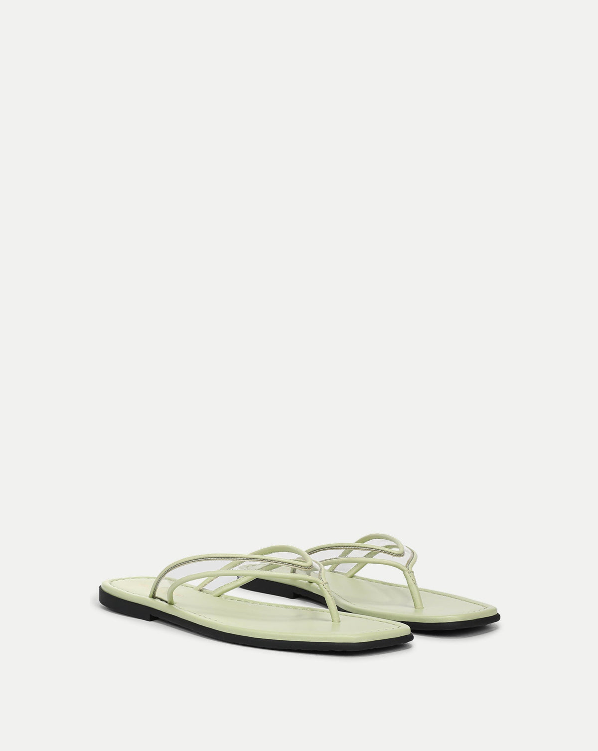 Veronica Beard | Clea Jelly Flip-Flop Sandal in Clear & Light Green Pistachio Clear/Light Pistachio