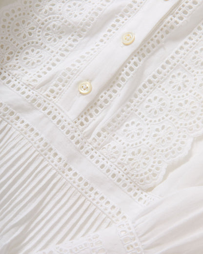 Veronica Beard | Marguerite Eyelet Mini Dress in White White