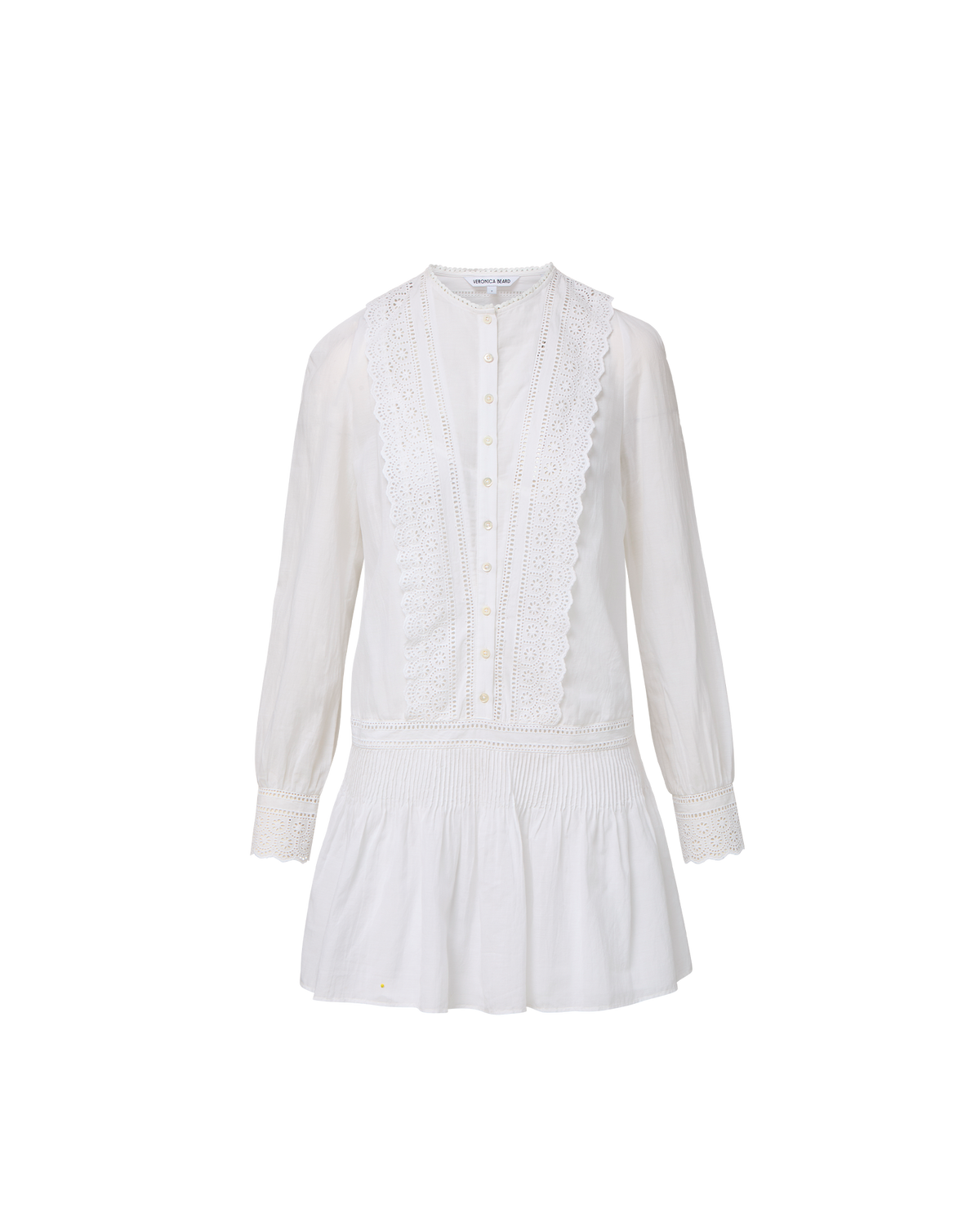 Veronica Beard | Marguerite Eyelet Mini Dress in White White
