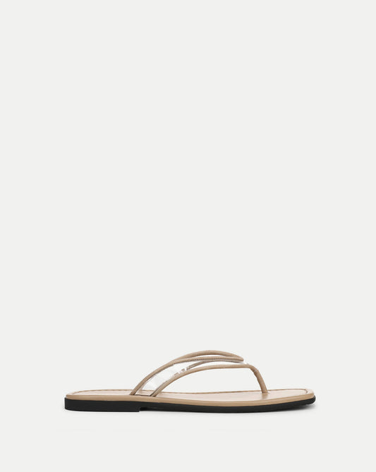 Veronica Beard | Clea Jelly Flip-Flop Sandal in Sand & Clear Sand/Clear