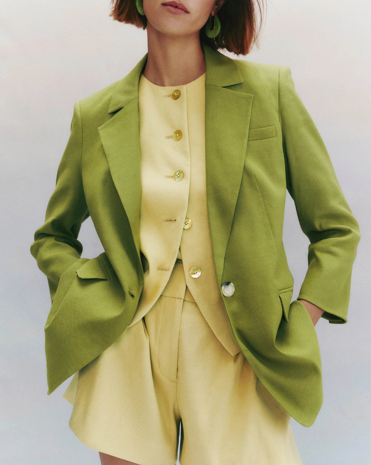 Veronica Beard | Hartwell Tailored Vest in Pistachio Pistachio