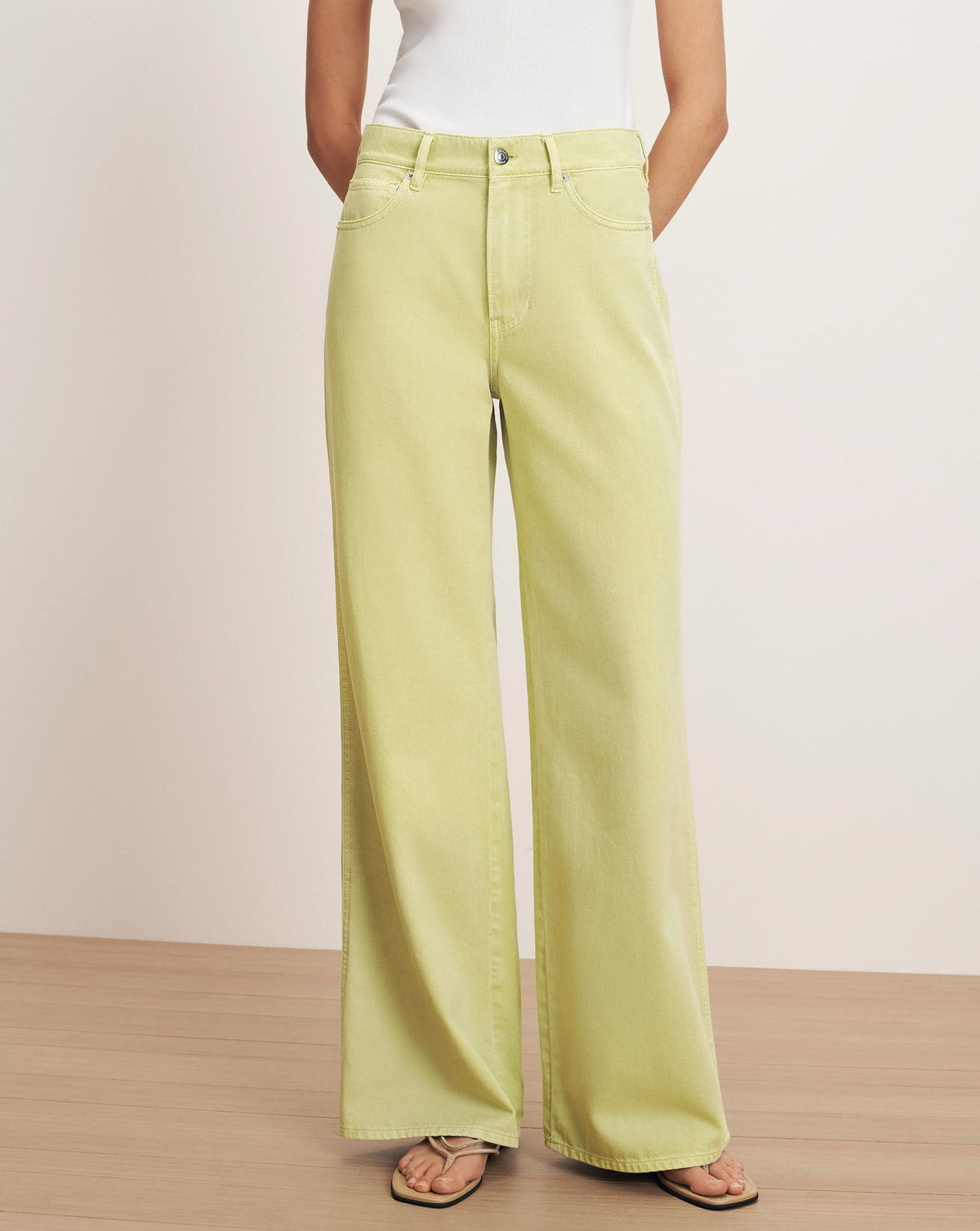 Veronica Beard | Kasey Wide-Leg Jean in Pistachio Pistachio